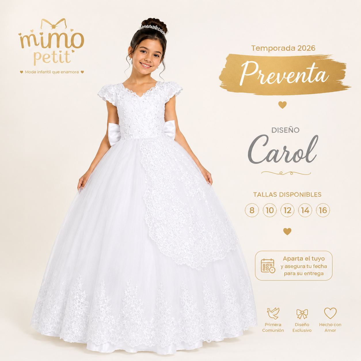 Vestido de Primera Comunión | Carol · Colección 2026
