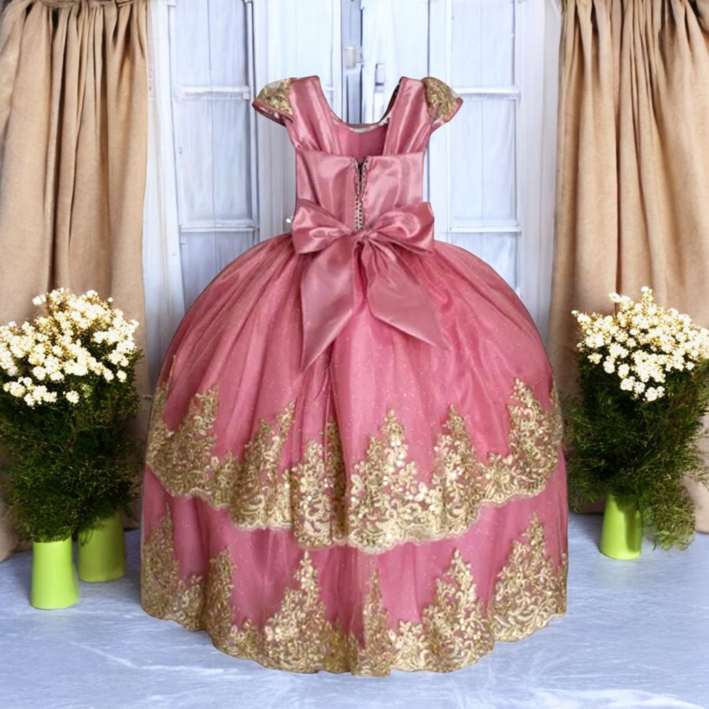 Vestido Fiesta Niña Desmontable T4 AA-0020 / T6 AA-0021