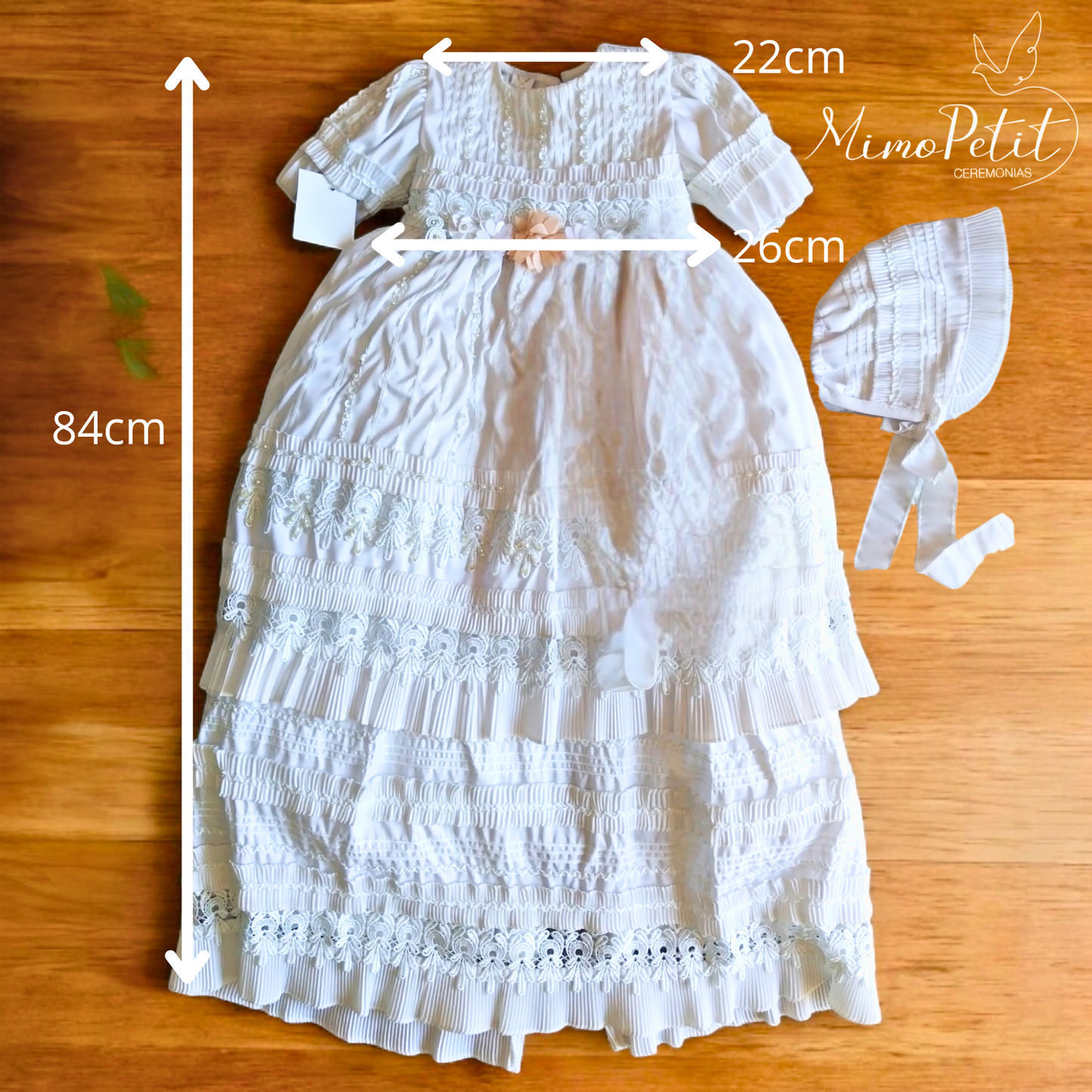 Ropón Desmontable Blanco Niña P-208