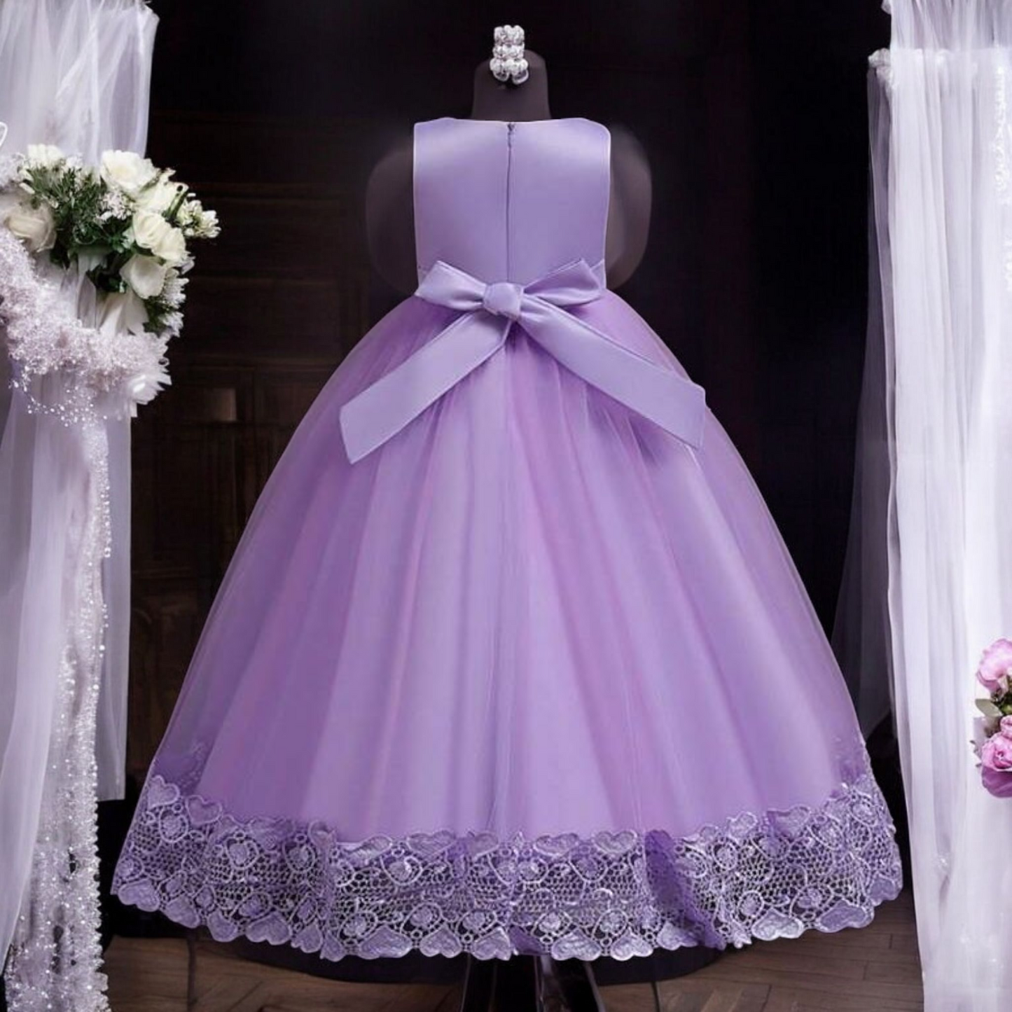 Vestido Fiesta Niña Morado T12