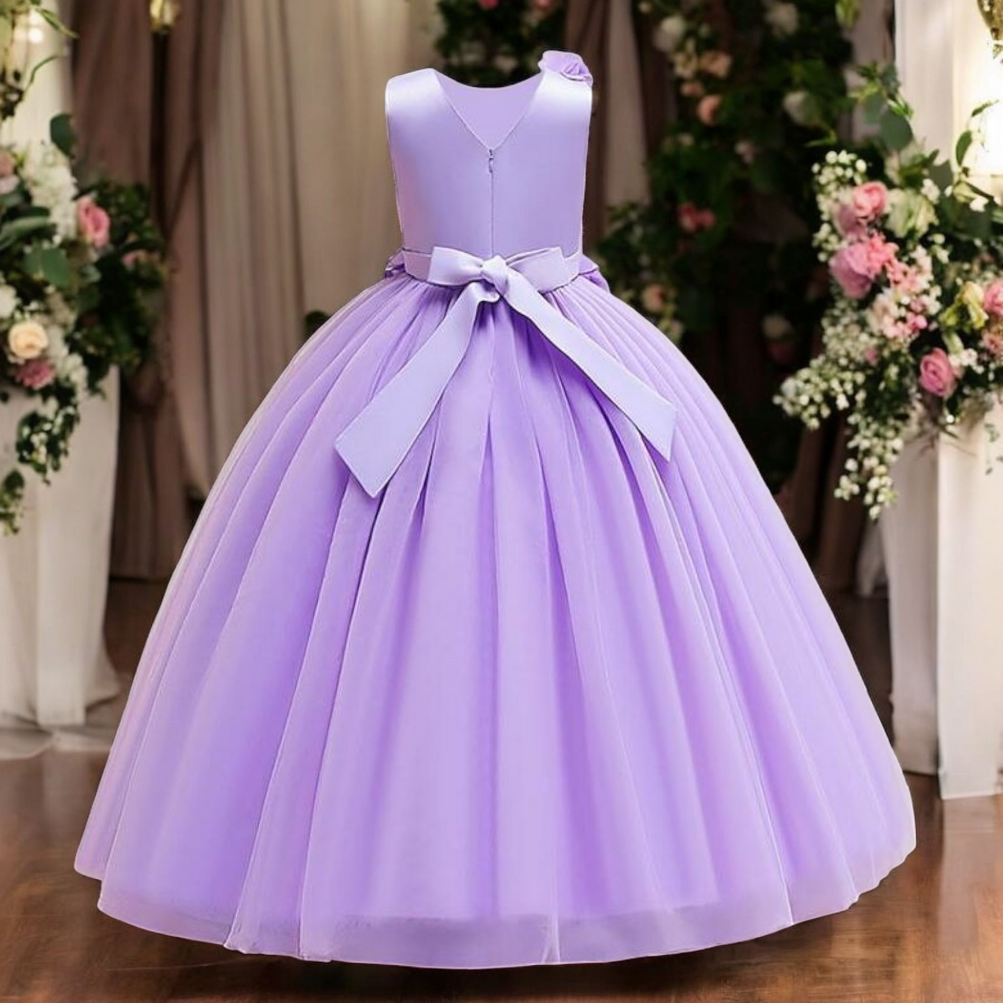 Vestido Fiesta Niña Morado T8
