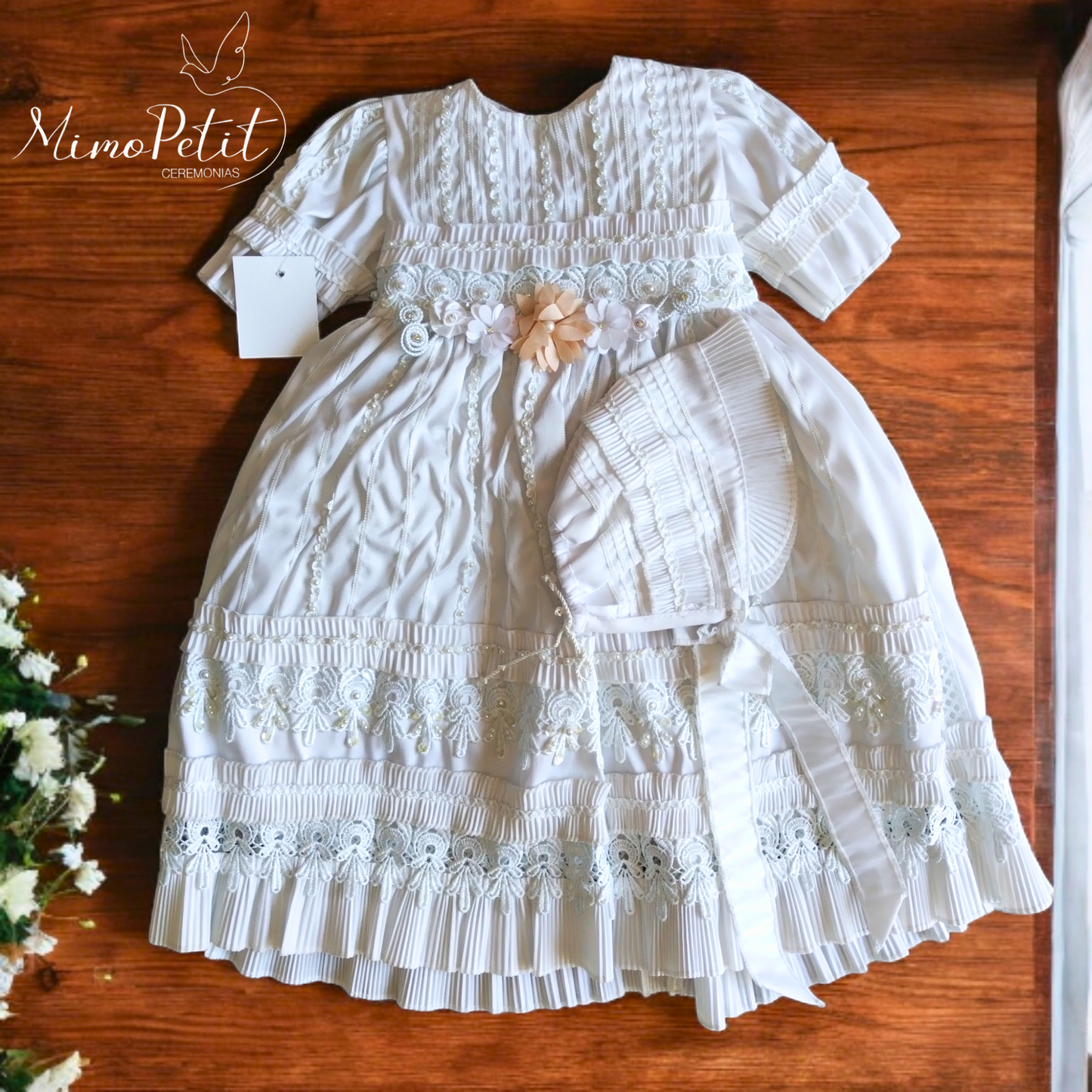 Ropón Desmontable Blanco Niña P-208