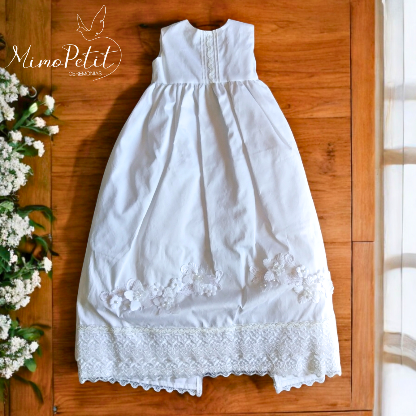 Ropón Desmontable Blanco Niña