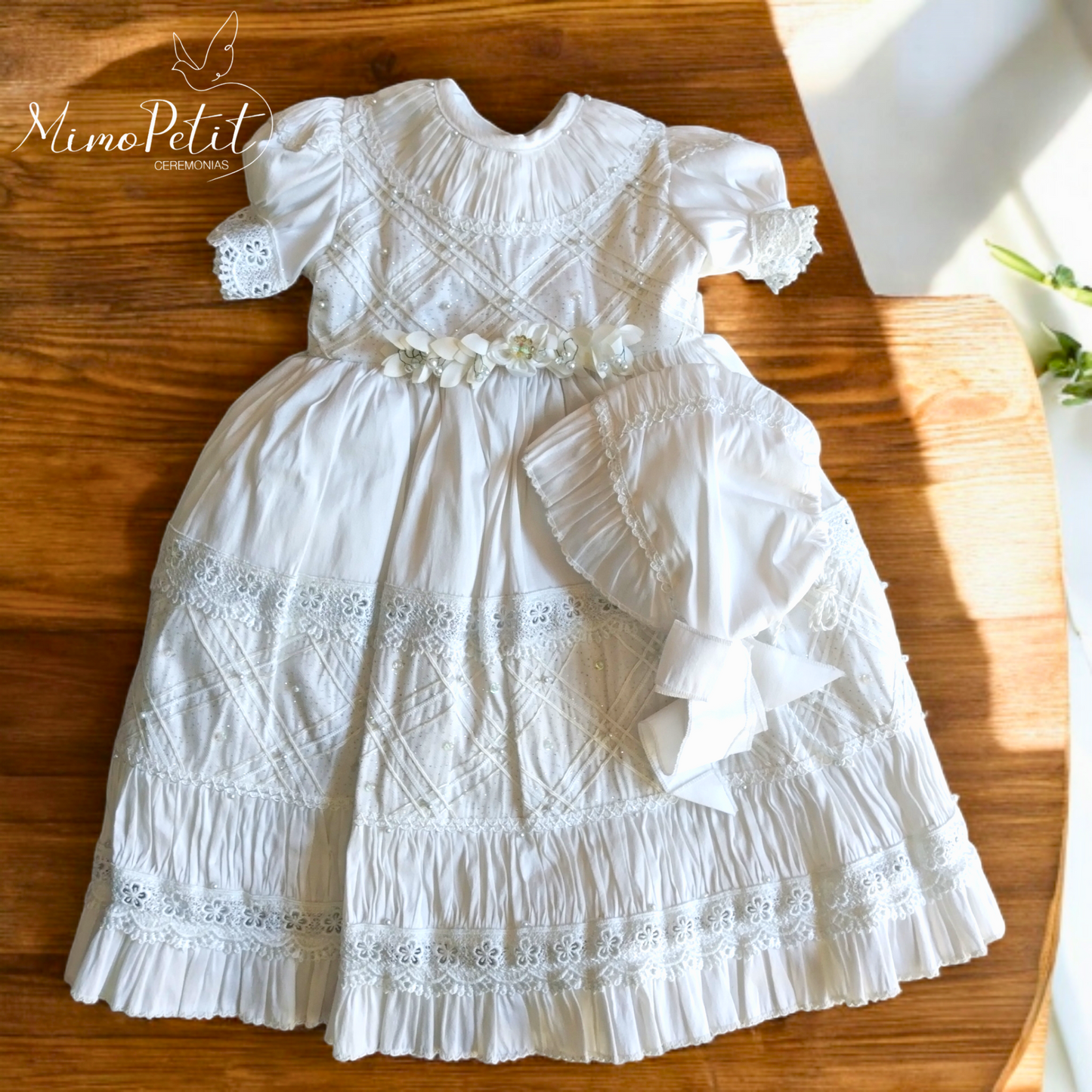 Ropón Desmontable Blanco Niña P-207