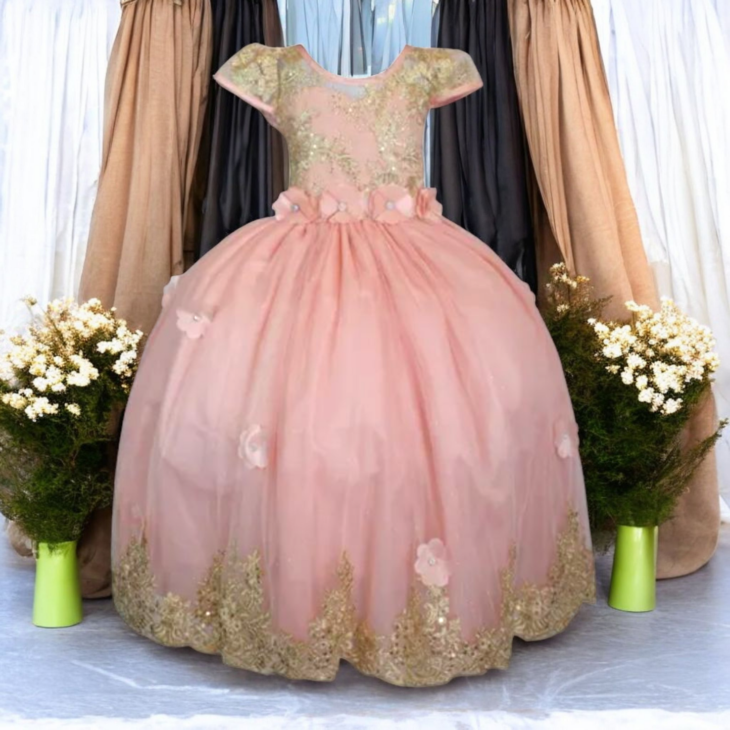 Vestido Fiesta Niña T4 AA-0024 / T6 AA0025