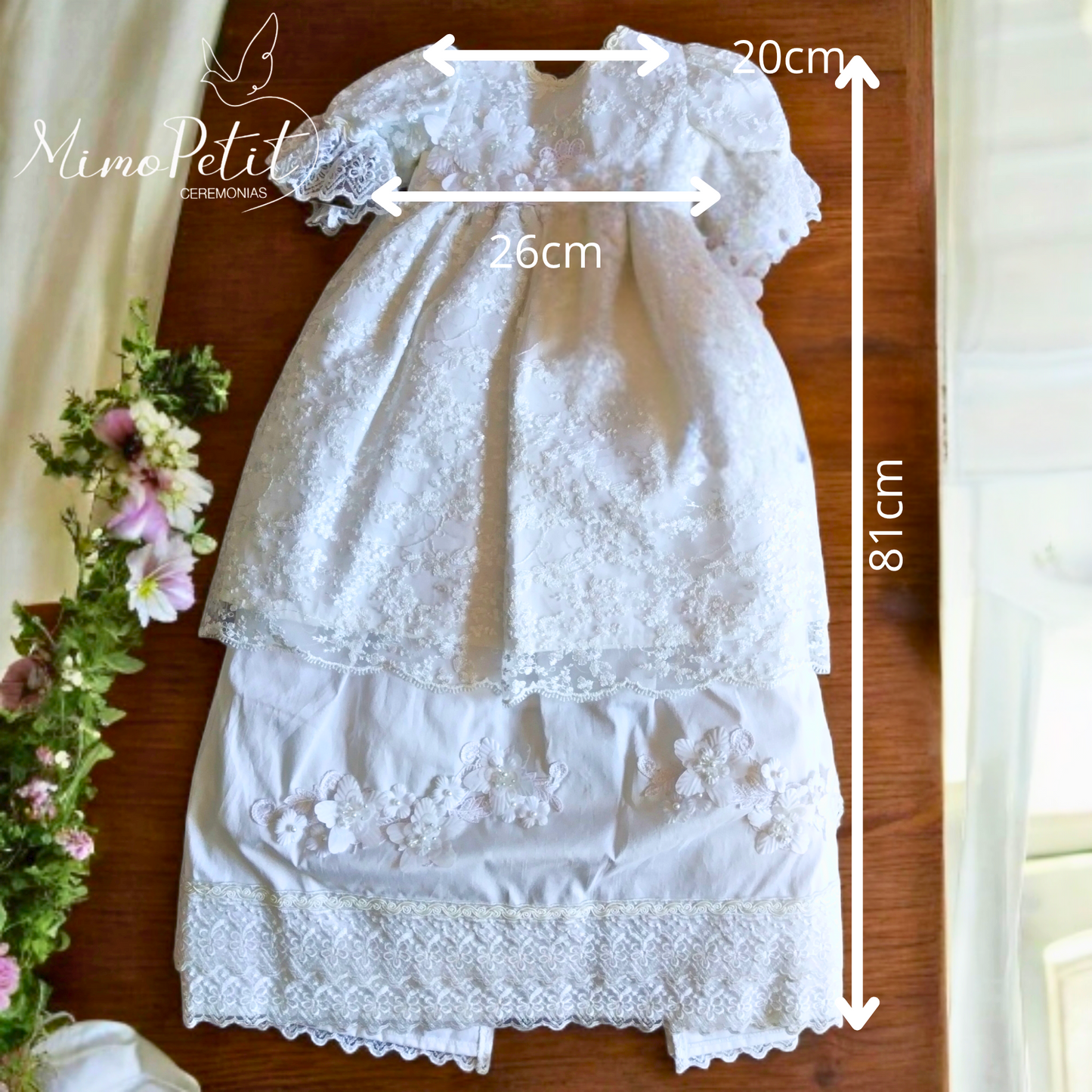 Ropón Desmontable Blanco Niña