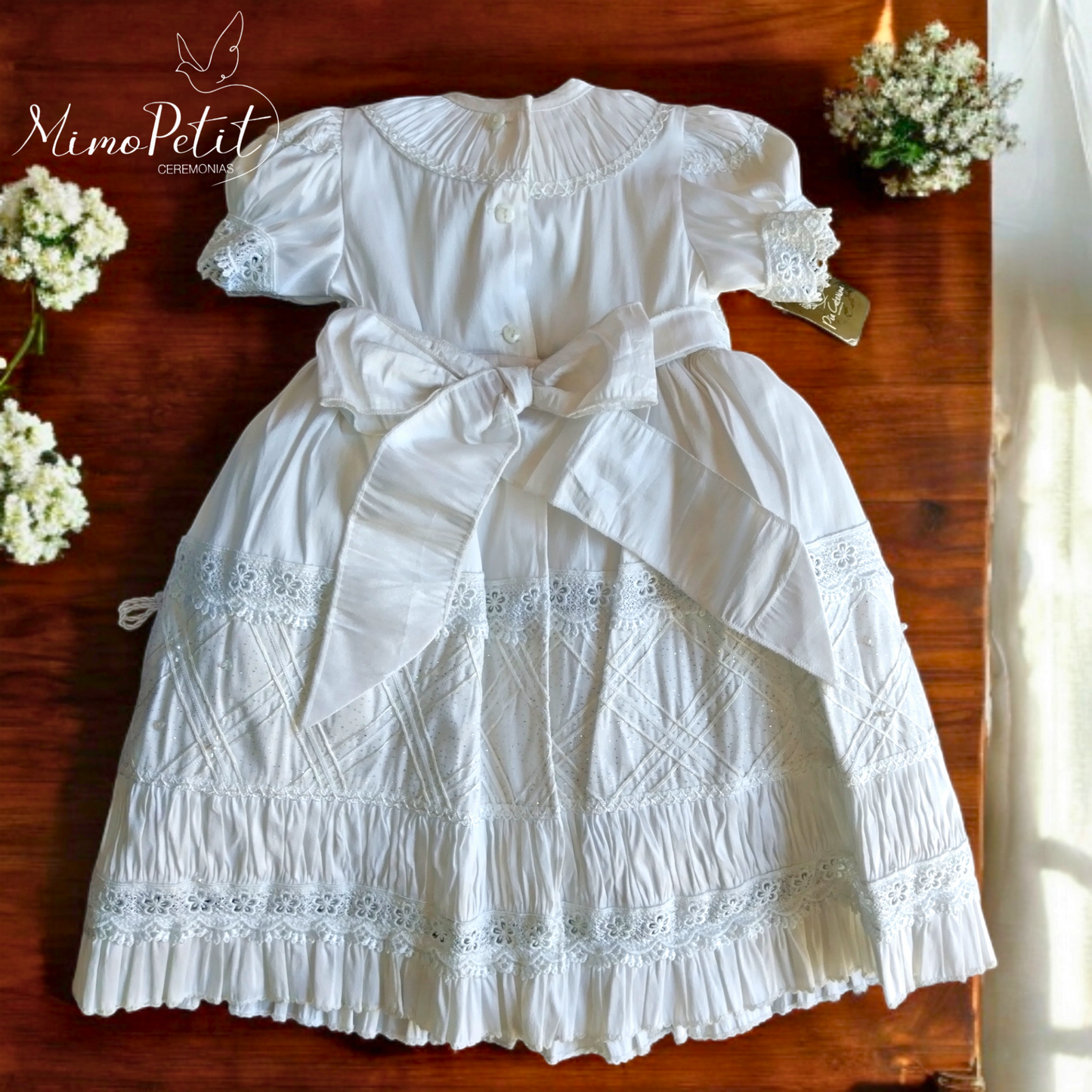 Ropón Desmontable Blanco Niña P-207