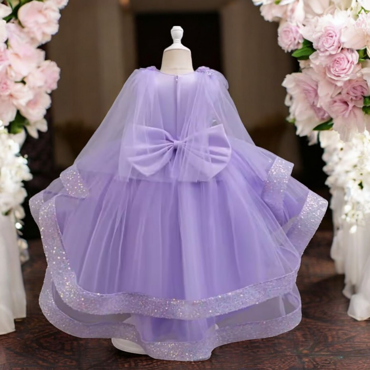 Vestido Fiesta Niña Morado T12
