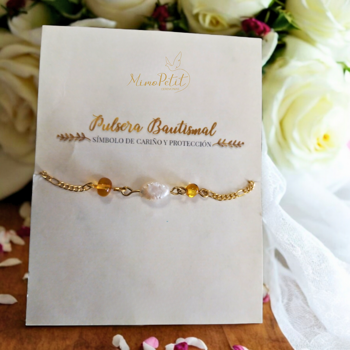 Pulsera Bautismal de Ámbar