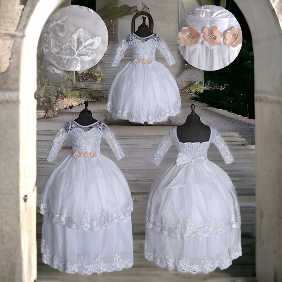 Vestido Desmontable Confirmación - Comunión Niña Blanco