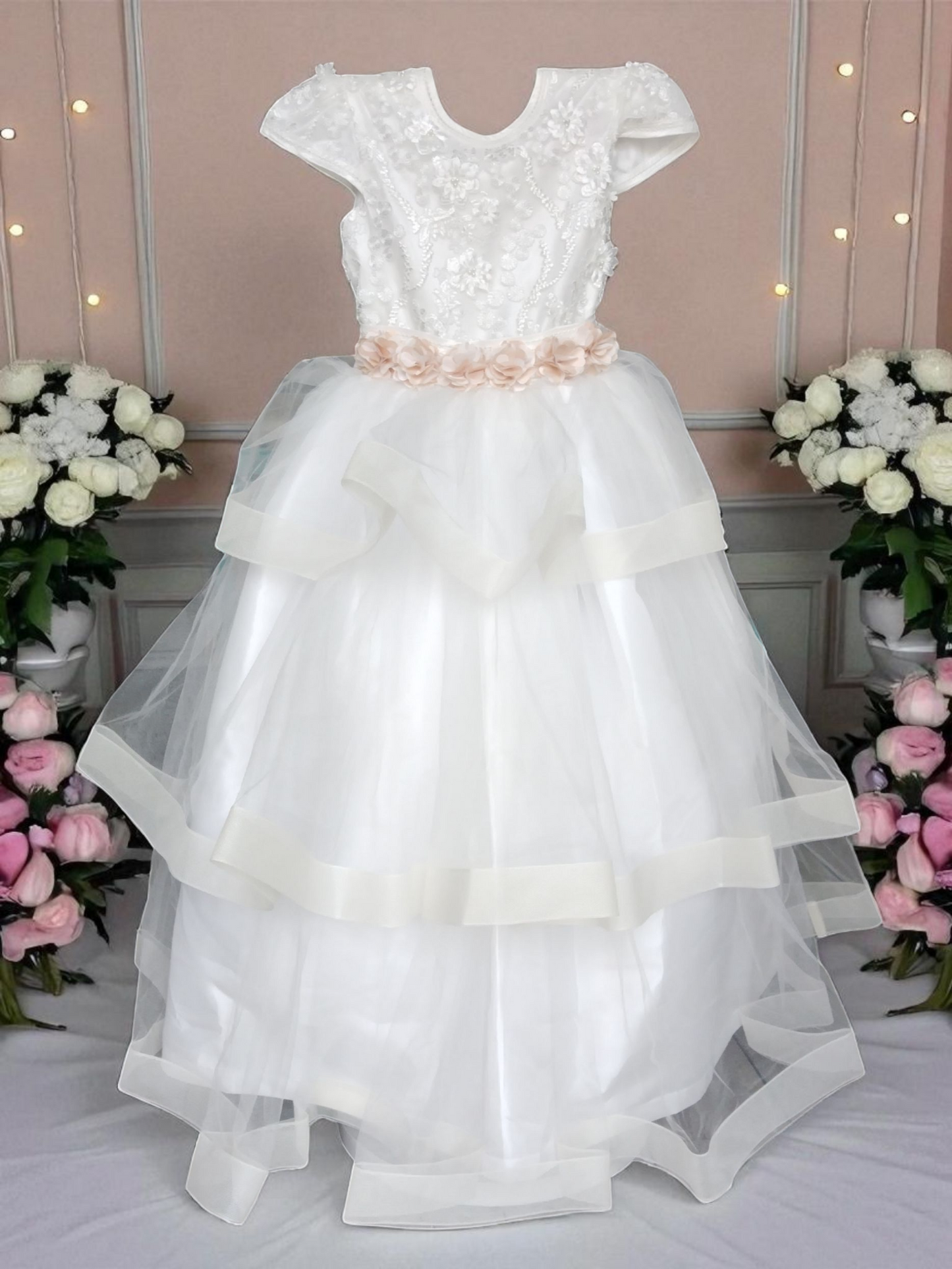 Vestido Comunión Niña T10 Ivory - T12 Blanco