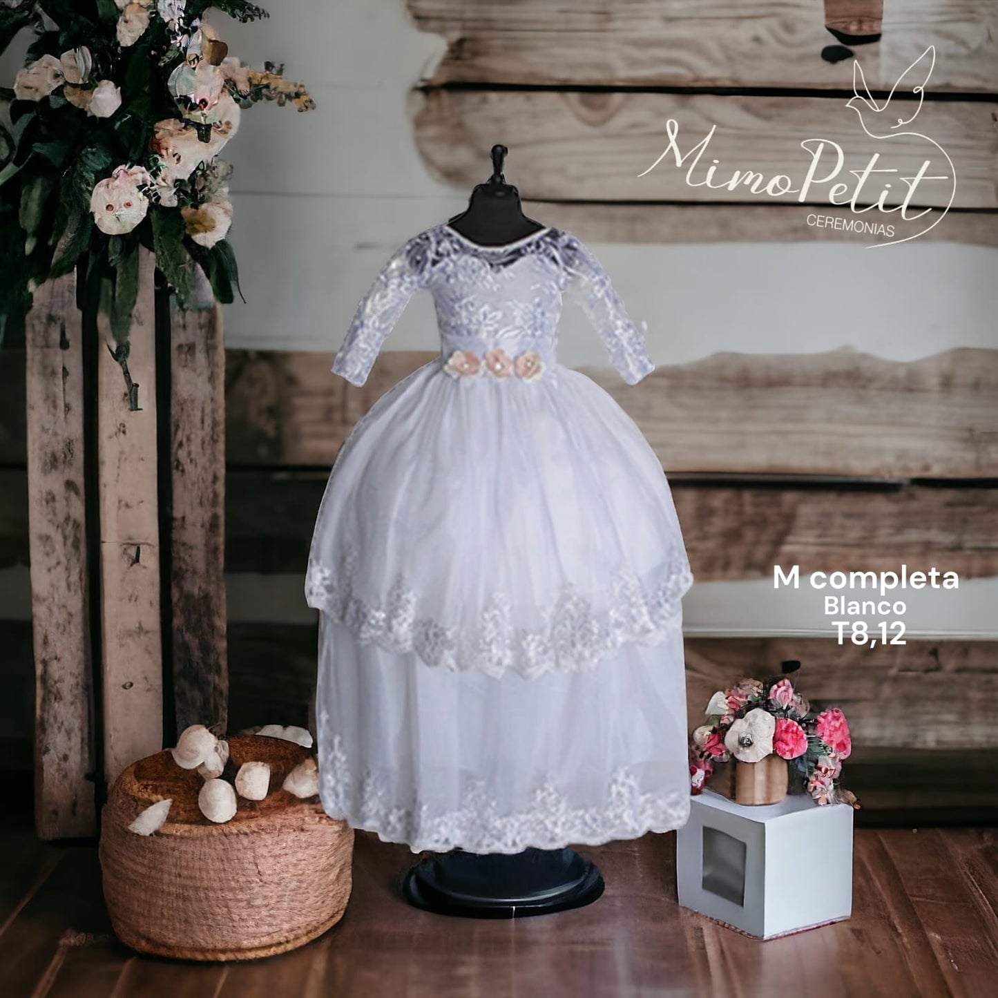 Vestido Desmontable Confirmación - Comunión Niña Blanco