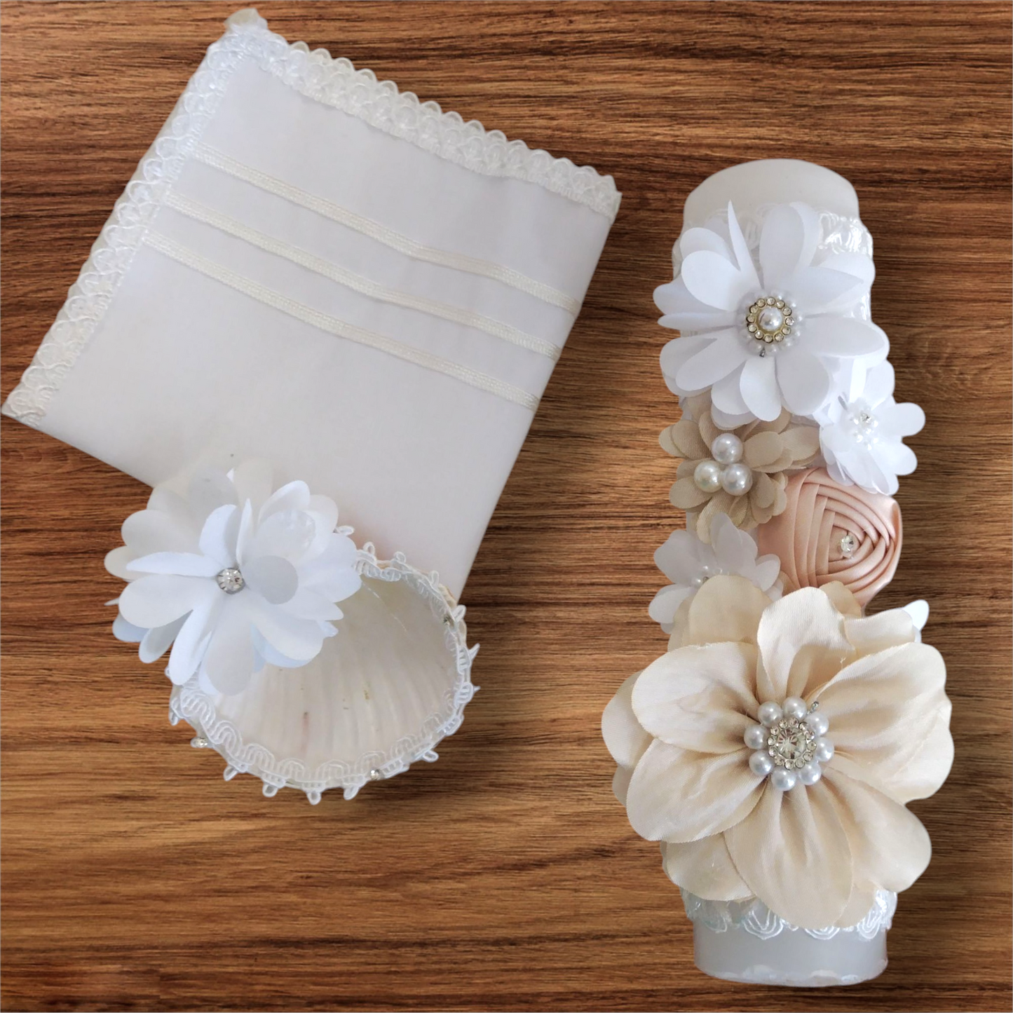 Kit Bautizo Niña Blanco Morral