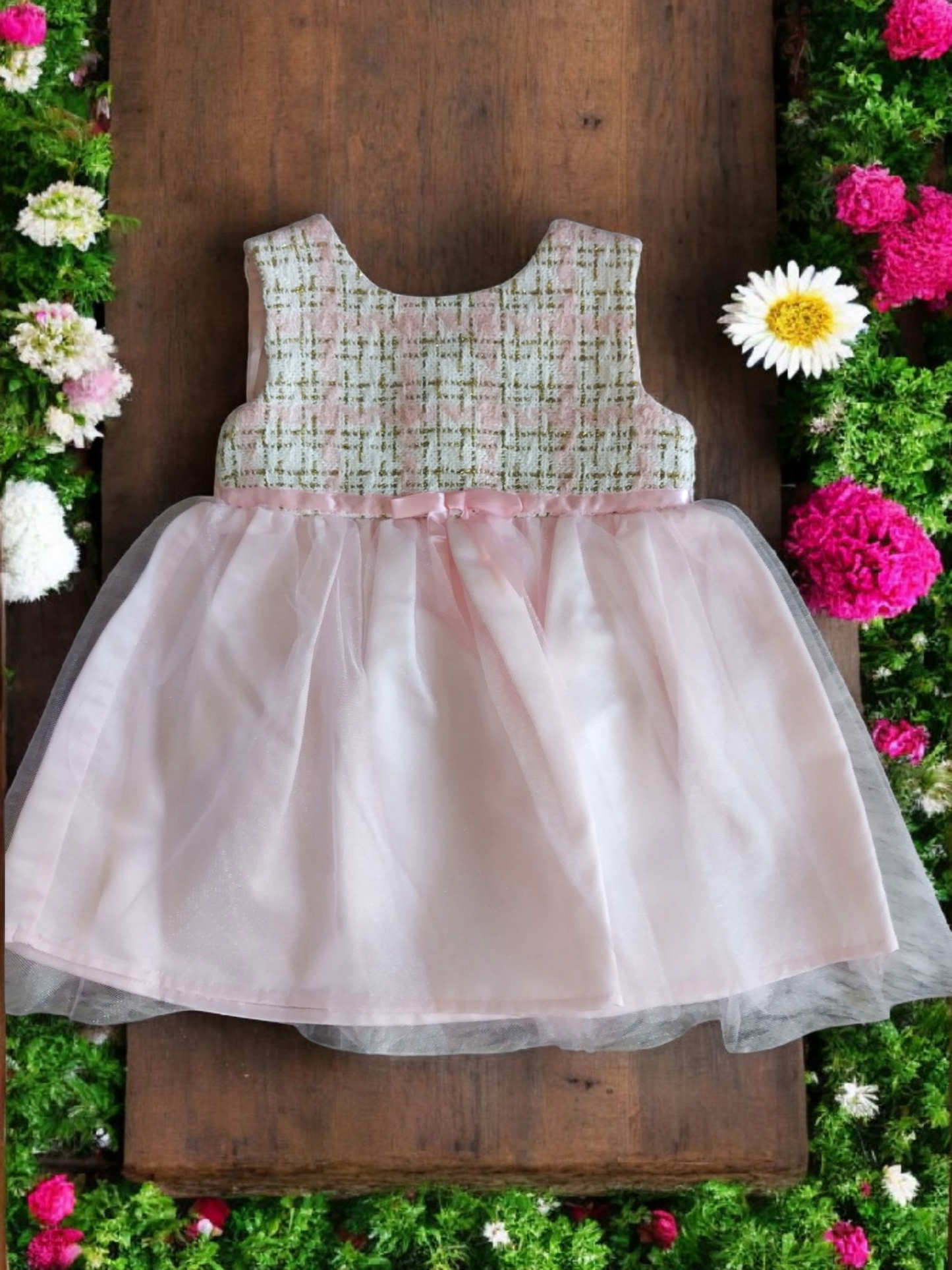Vestido Fiesta Niña Rosa T18M