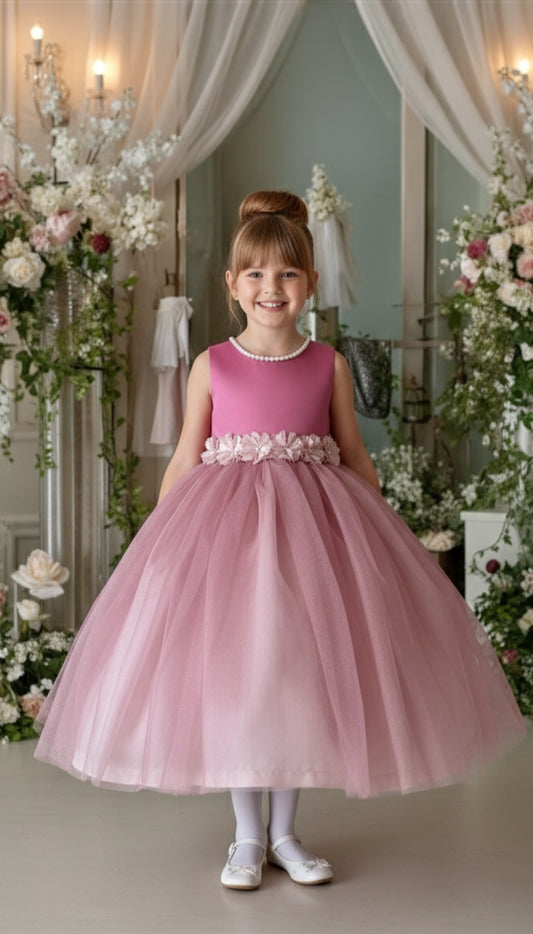 Vestido Fiesta Niña Fushia