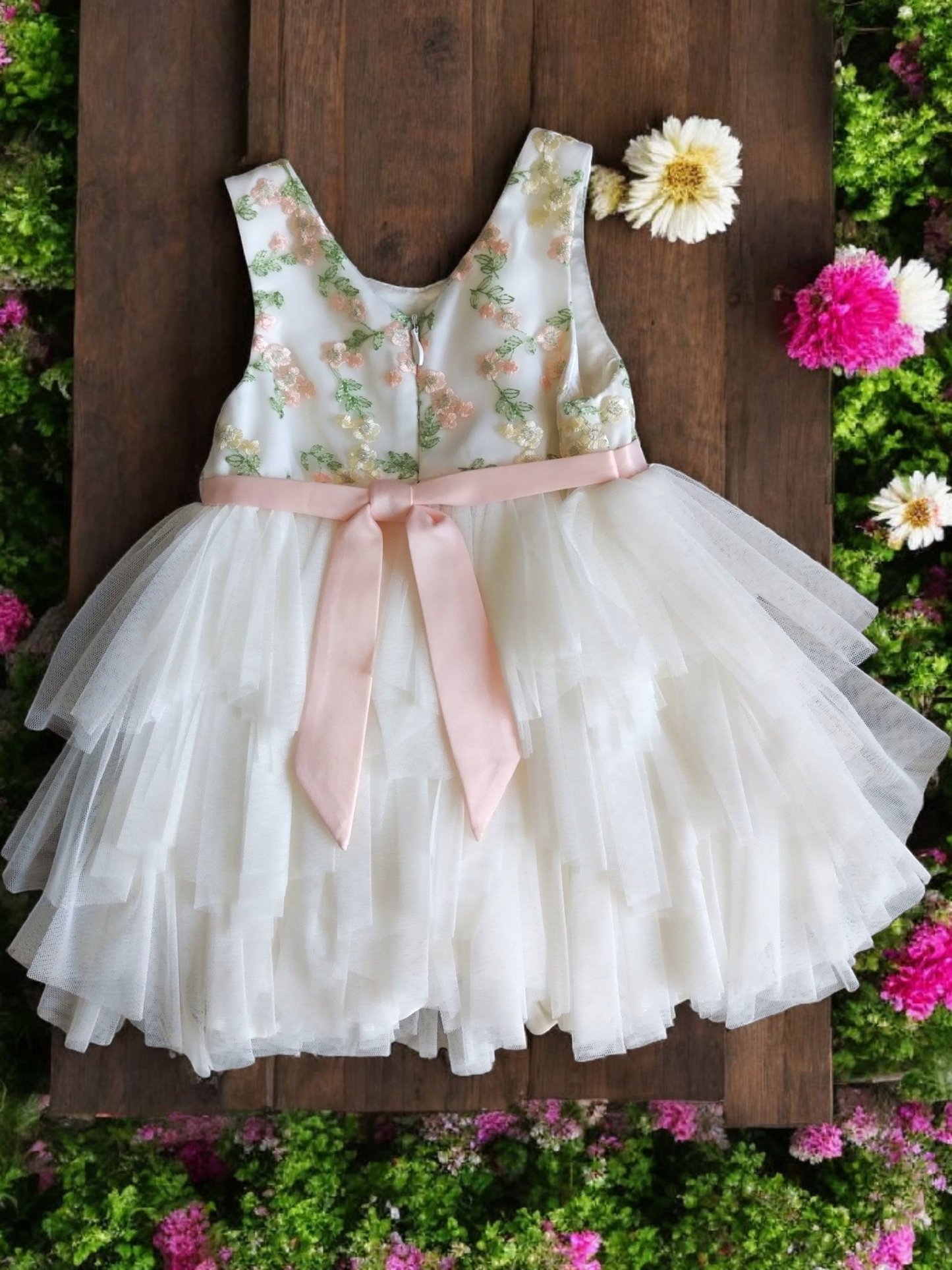 Vestido Fiesta Niña Ivory T18M