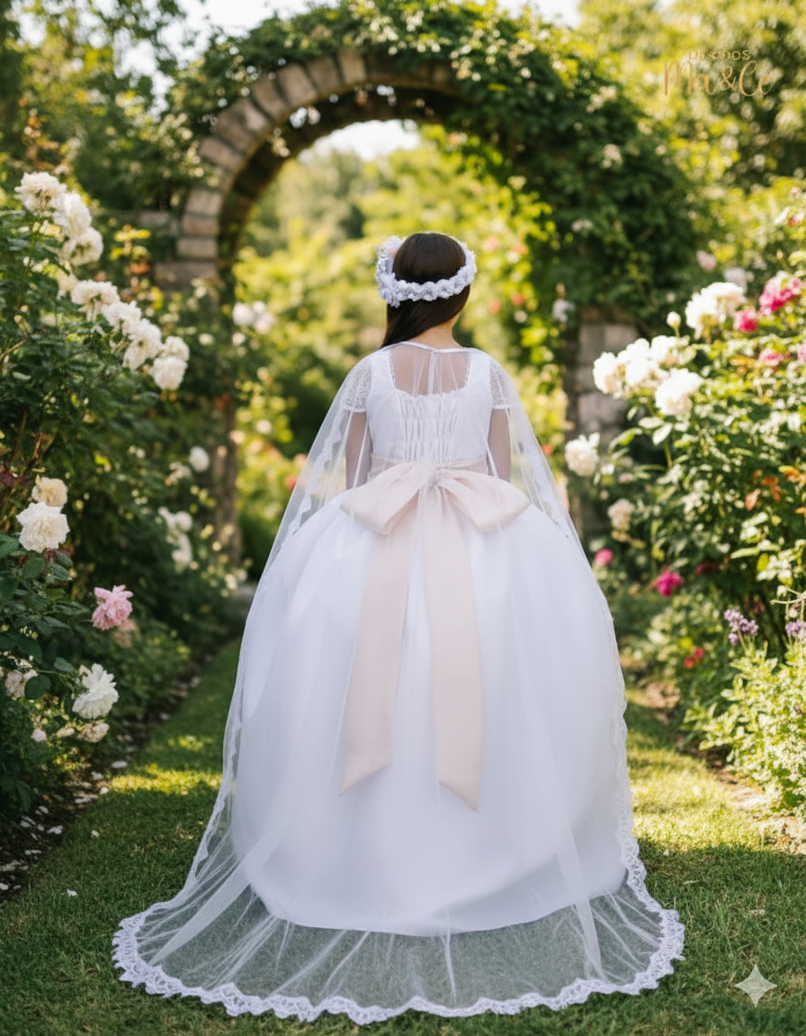 Comunión Vestido Niña Blanco  T12-T14 AA-0011