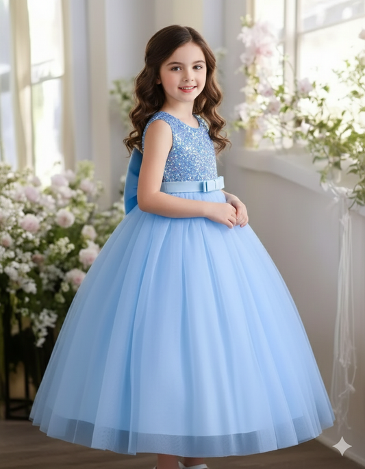Vestido Fiesta Niña Azul T12A - AA003