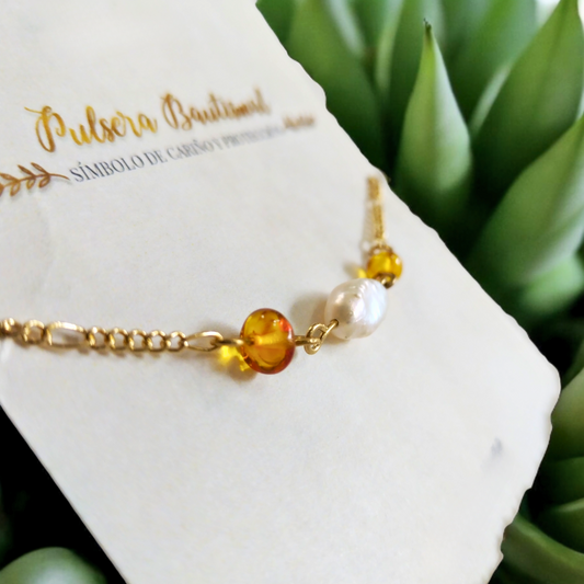 Pulsera Bautismal de Ámbar