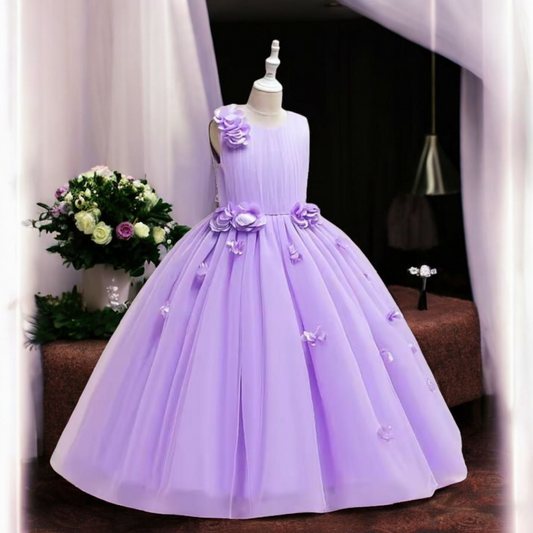 Vestido Fiesta Niña Morado T8