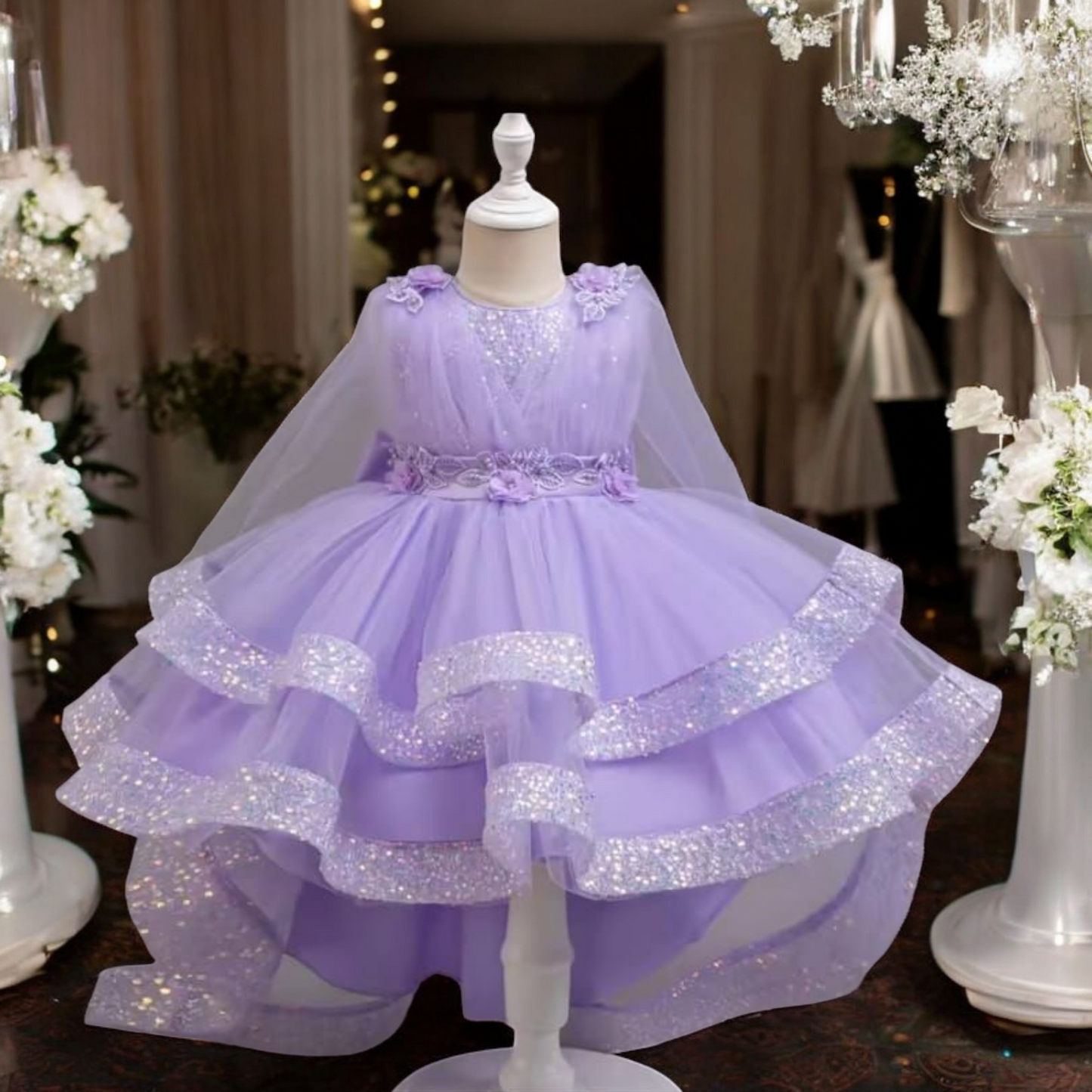 Vestido Fiesta Niña Morado T12