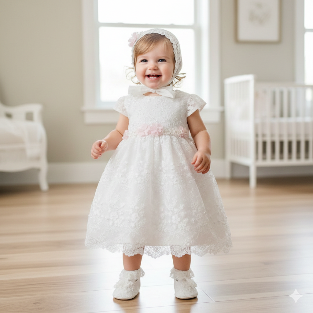 Batita de Bautizo "Aurora Blanca"