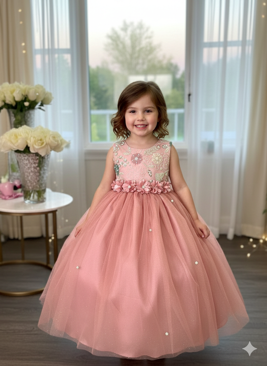 Vestido Blush Fiesta Niña T6