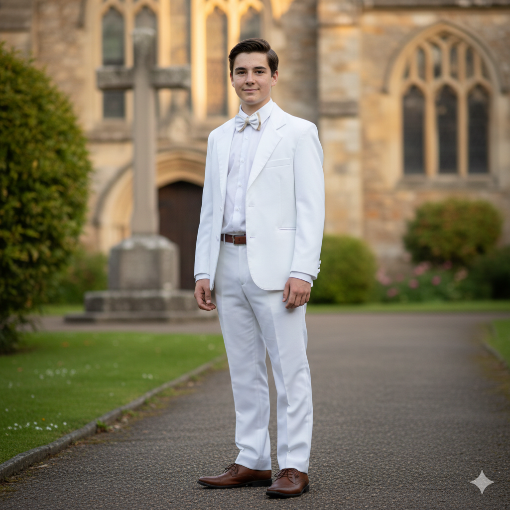 Traje de Lino Niño Blanco