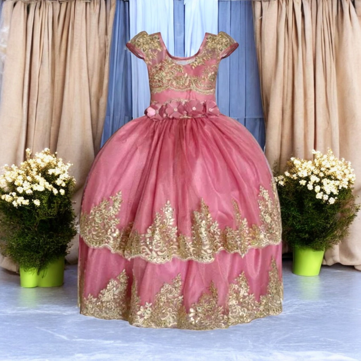Vestido Fiesta Niña Desmontable T4 AA-0020 / T6 AA-0021