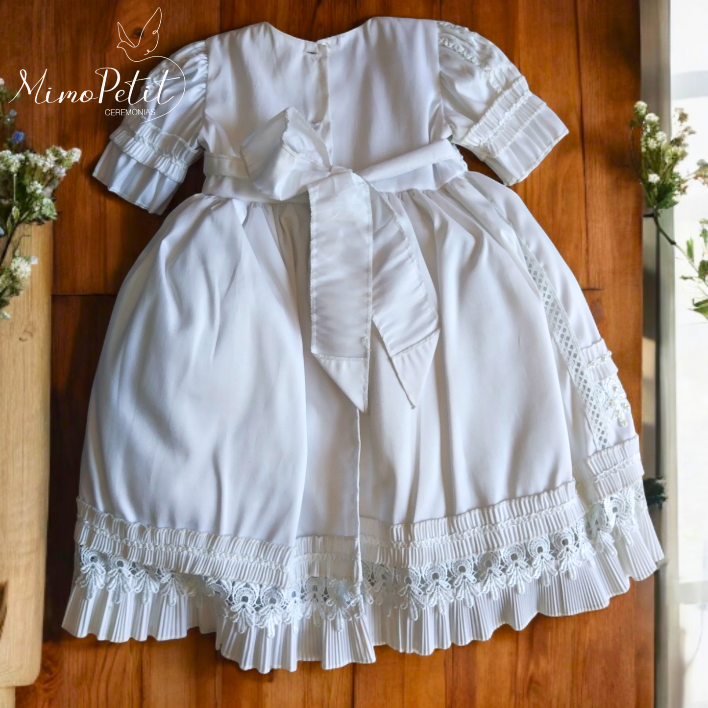 Ropón Desmontable Blanco Niña P-208