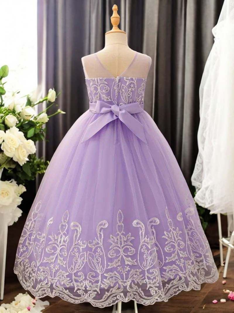 Vestido Fiesta Niña Morado T14