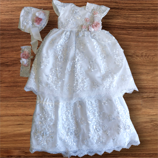 Ropón Desmontable Blanco Niña P-0056