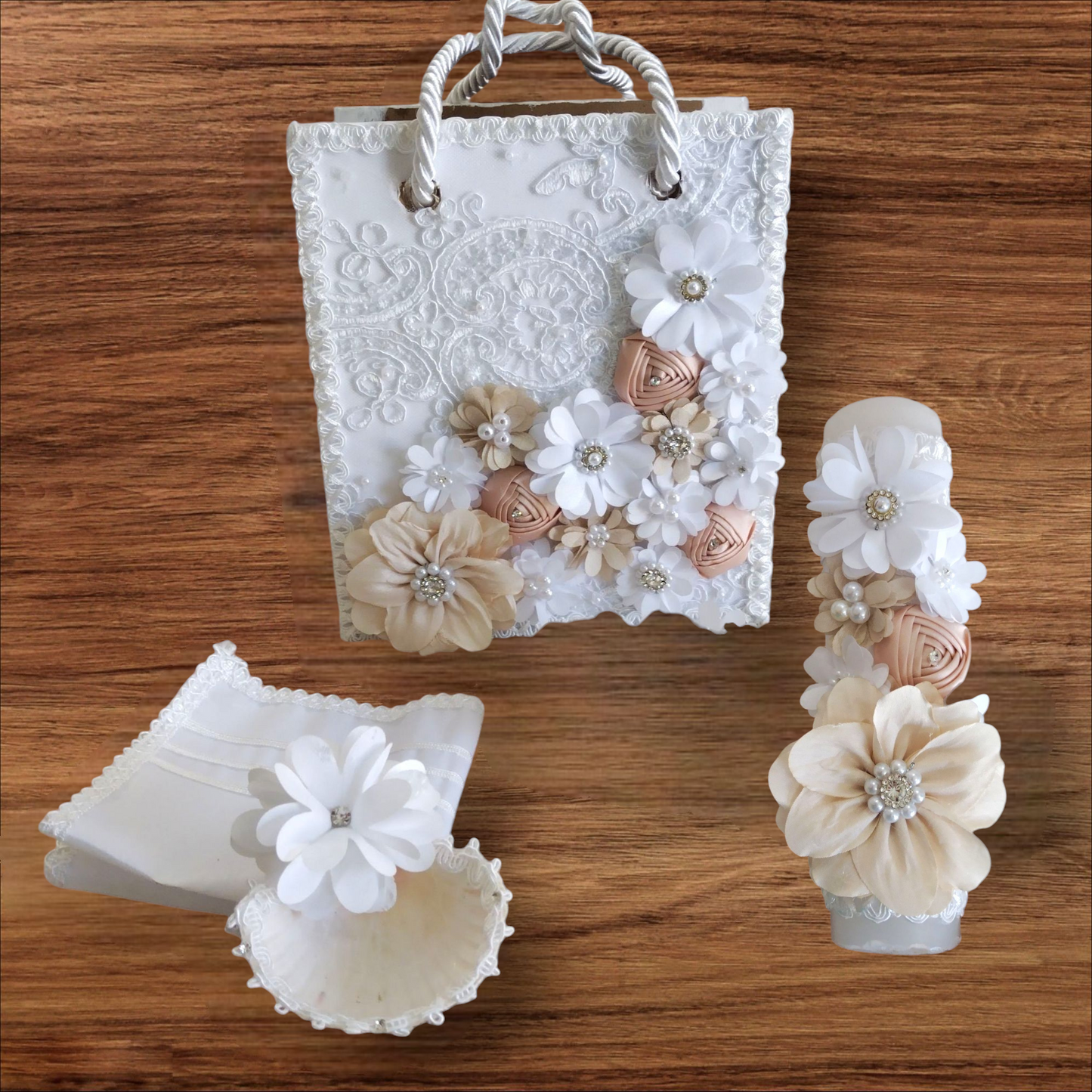 Kit Bautizo Niña Blanco Morral