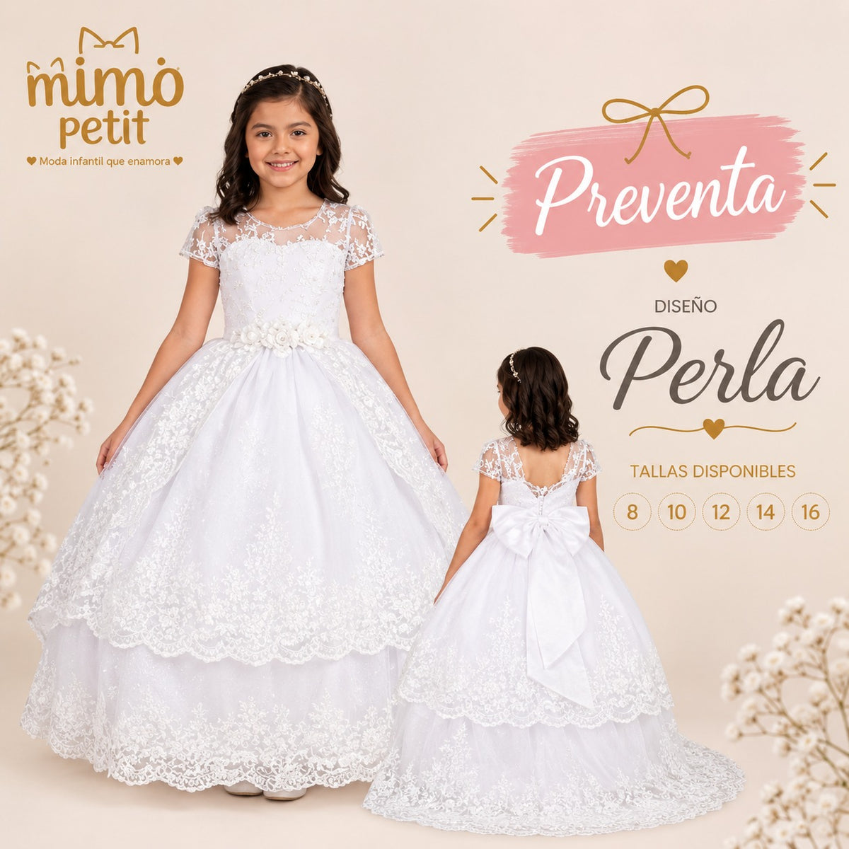 Vestido de Primera Comunión | Perla · PREVENTA