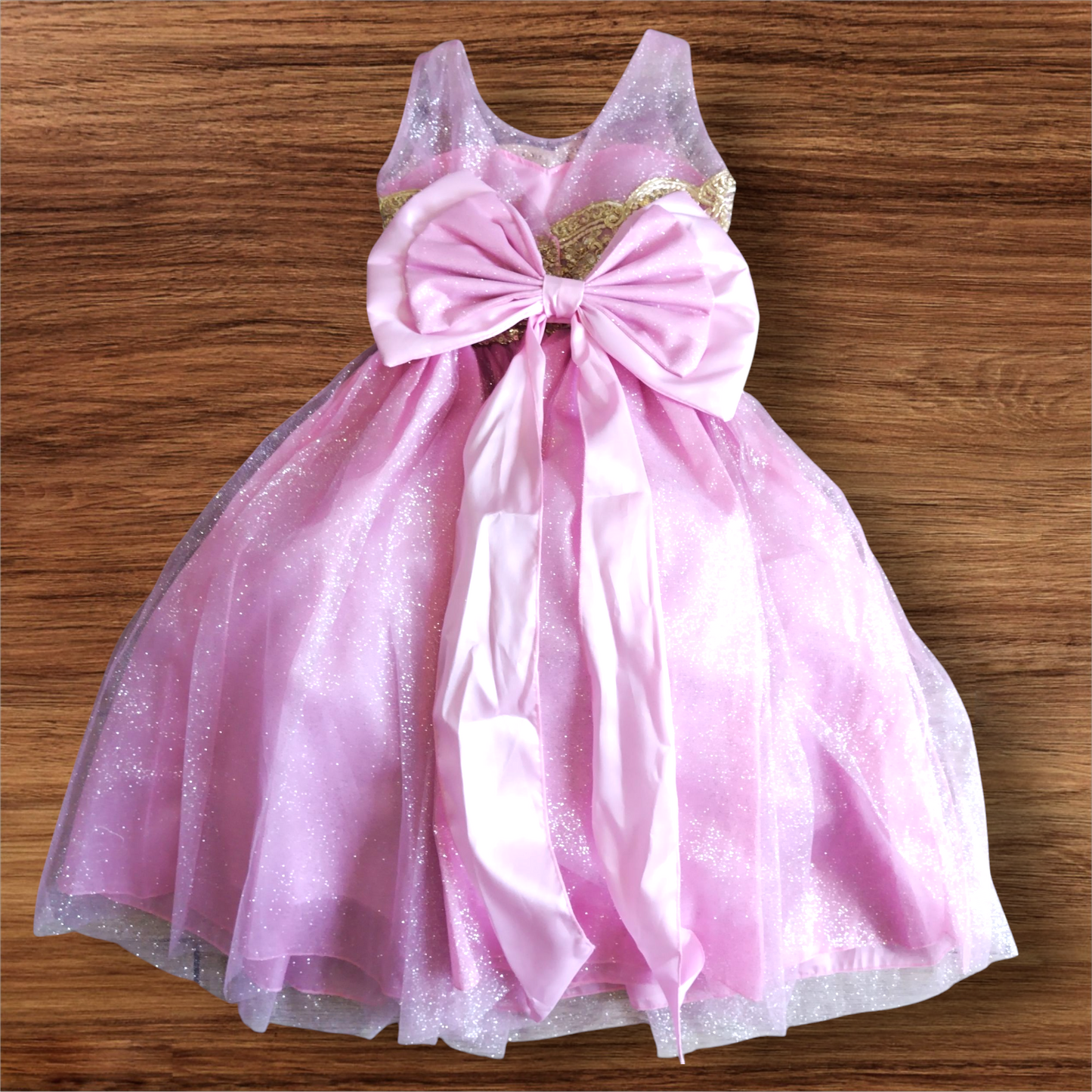 Vestido Fiesta Niña Rosa T4 AA-0028