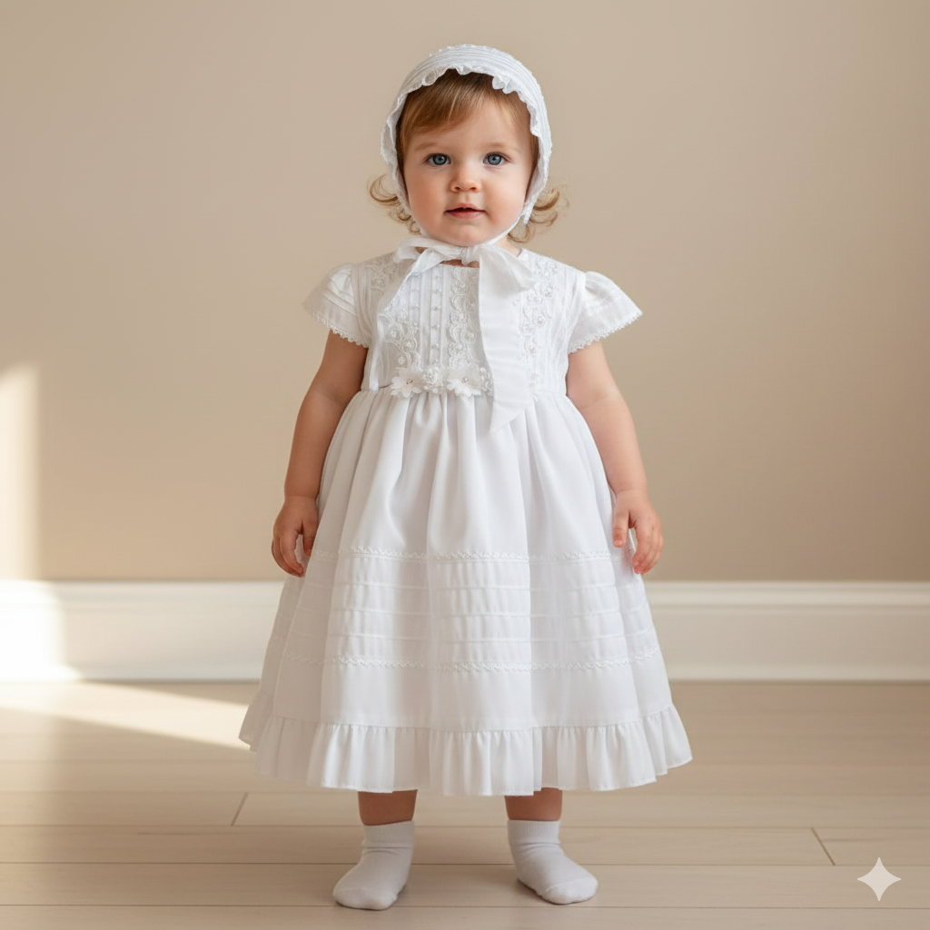 Batita de Bautizo “Aurora Blanca” — Pieza Única