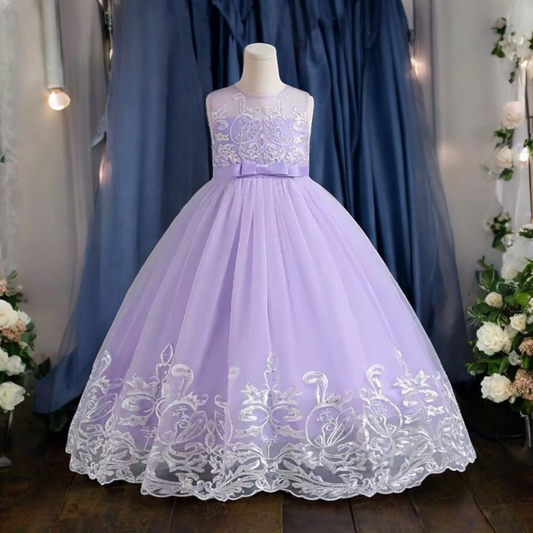 Vestido Fiesta Niña Morado T14