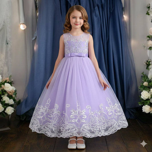 Vestido Fiesta Niña Morado T14