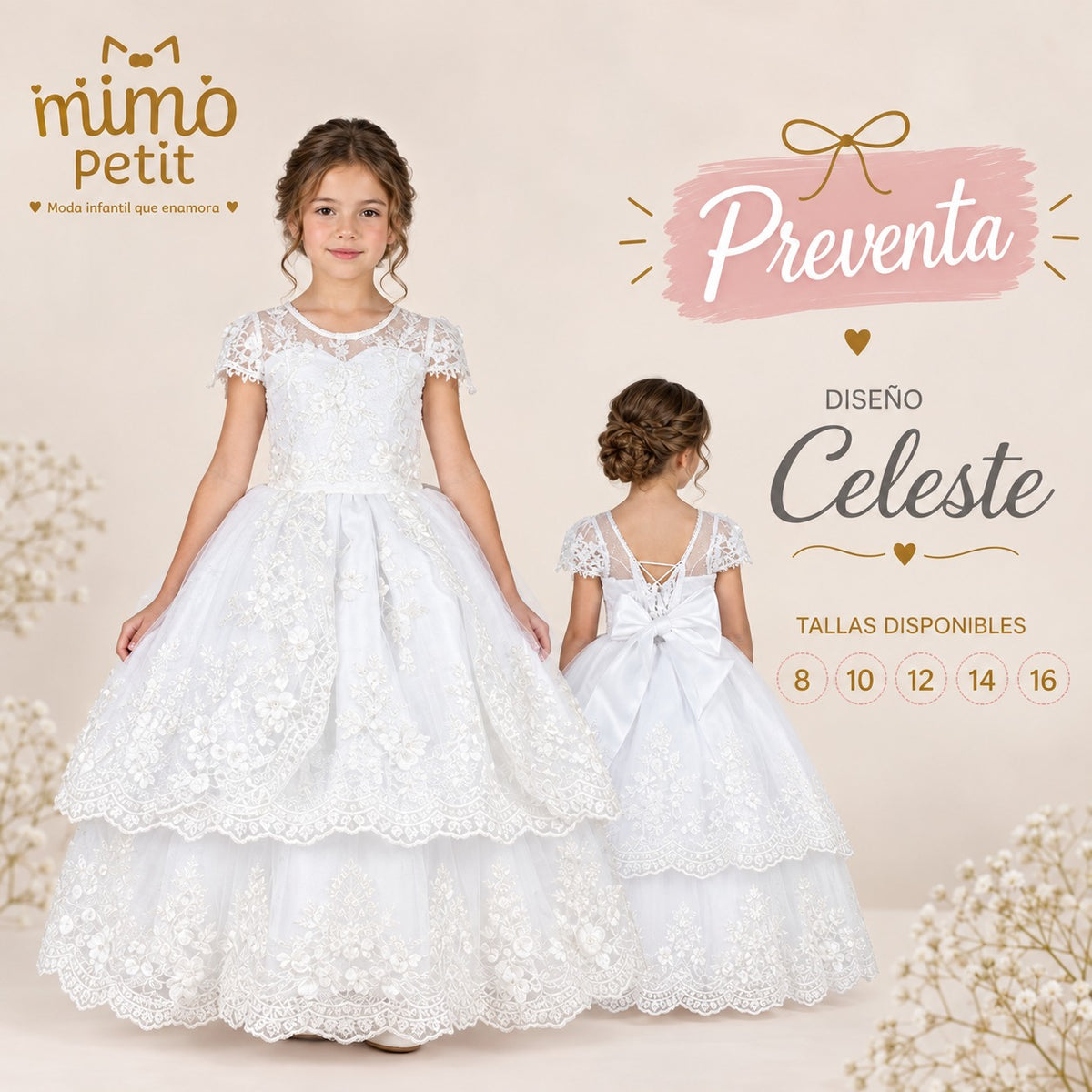 Vestido de Primera Comunión | Celeste · PREVENTA