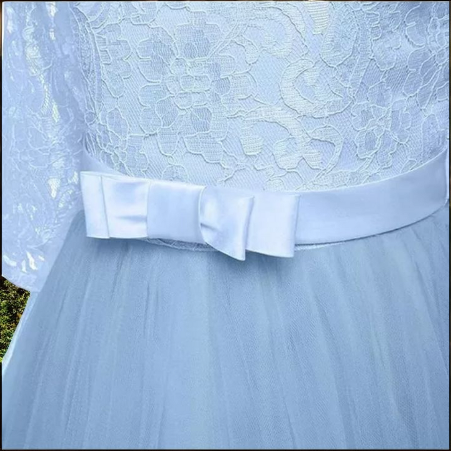 Vestido Fiesta Niña Azul Cielo AA-0019 T-10