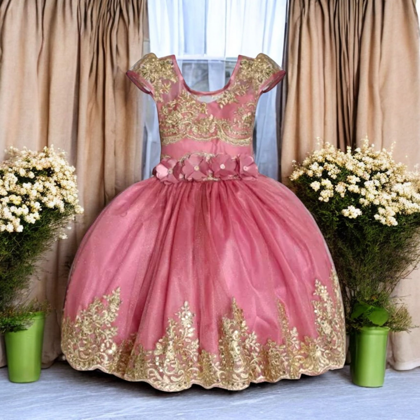 Vestido Fiesta Niña Desmontable T4 AA-0020 / T6 AA-0021