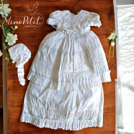 Ropón Desmontable Blanco Niña P-207