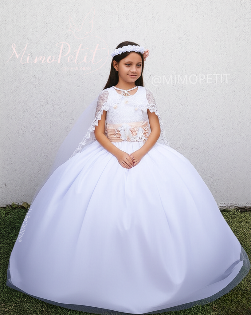 Comunión Vestido Niña Blanco  T12-T14 AA-0011