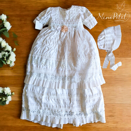 Ropón Desmontable Blanco Niña P-208