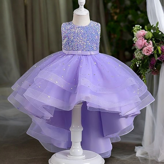 Vestido Fiesta Niña Morado T13- T14