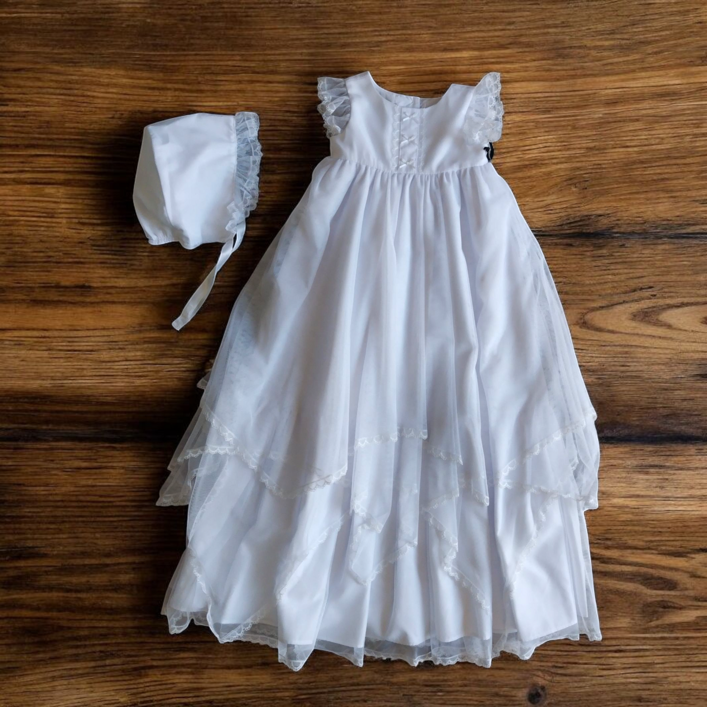 Vestido Faldón Niña Blanco T3M