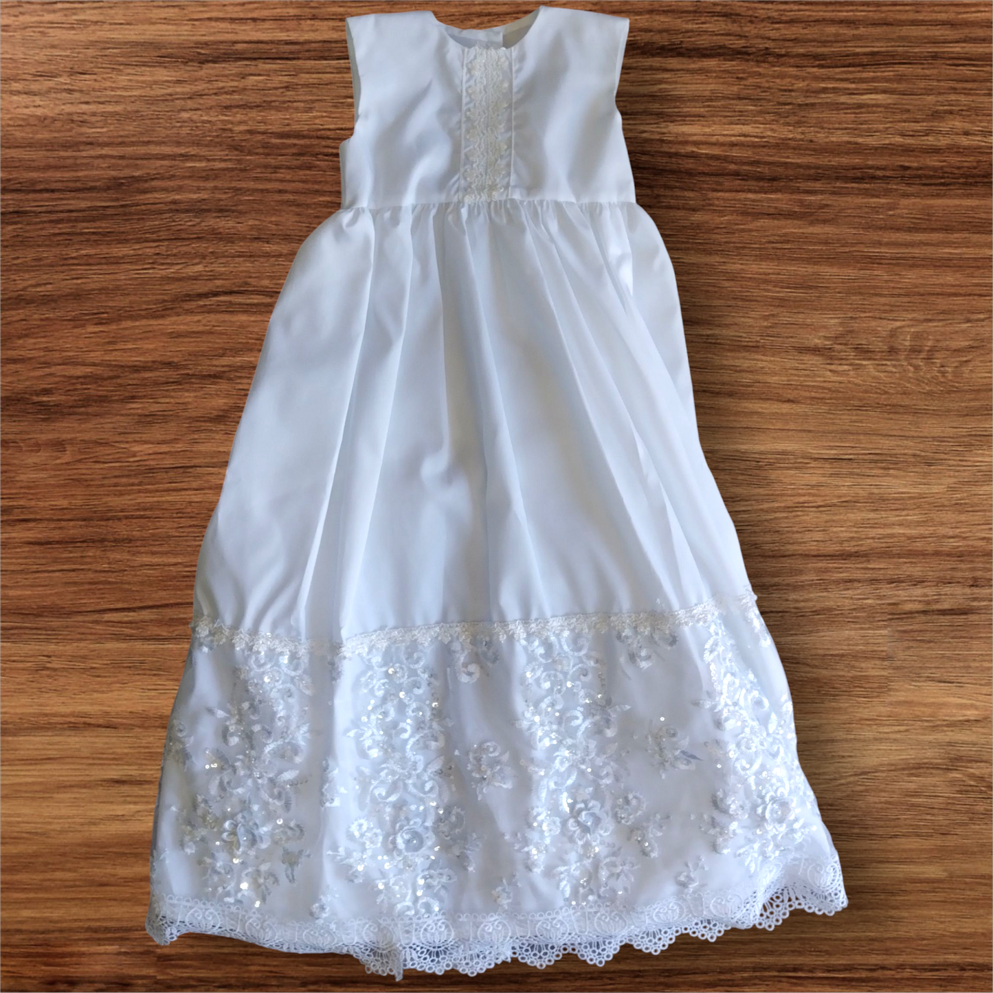 Ropón Desmontable Blanco Niña P-0056