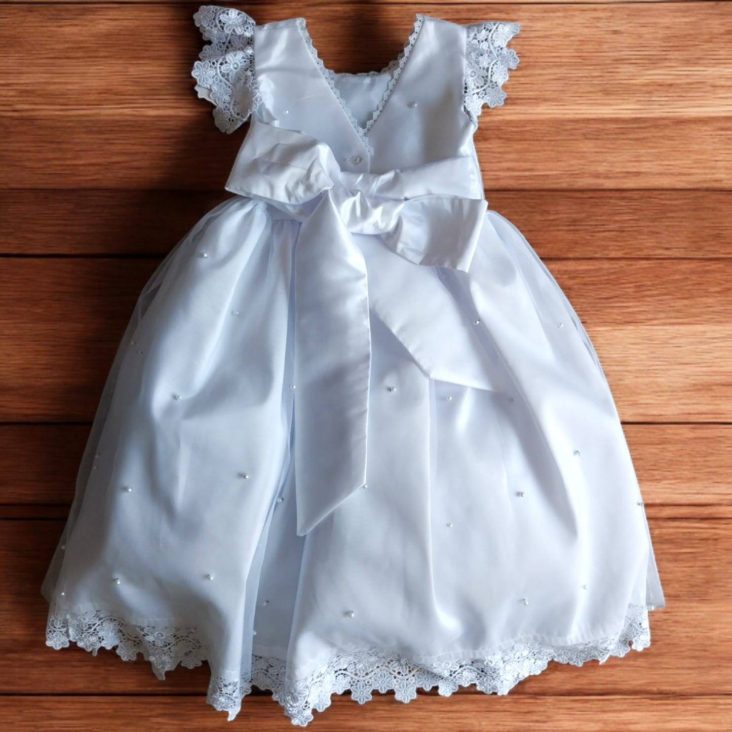 Vestido Fiesta Niña Blanco T4