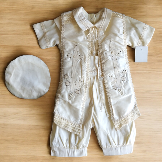 Ropón de Bautizo Niño Ivory T2
