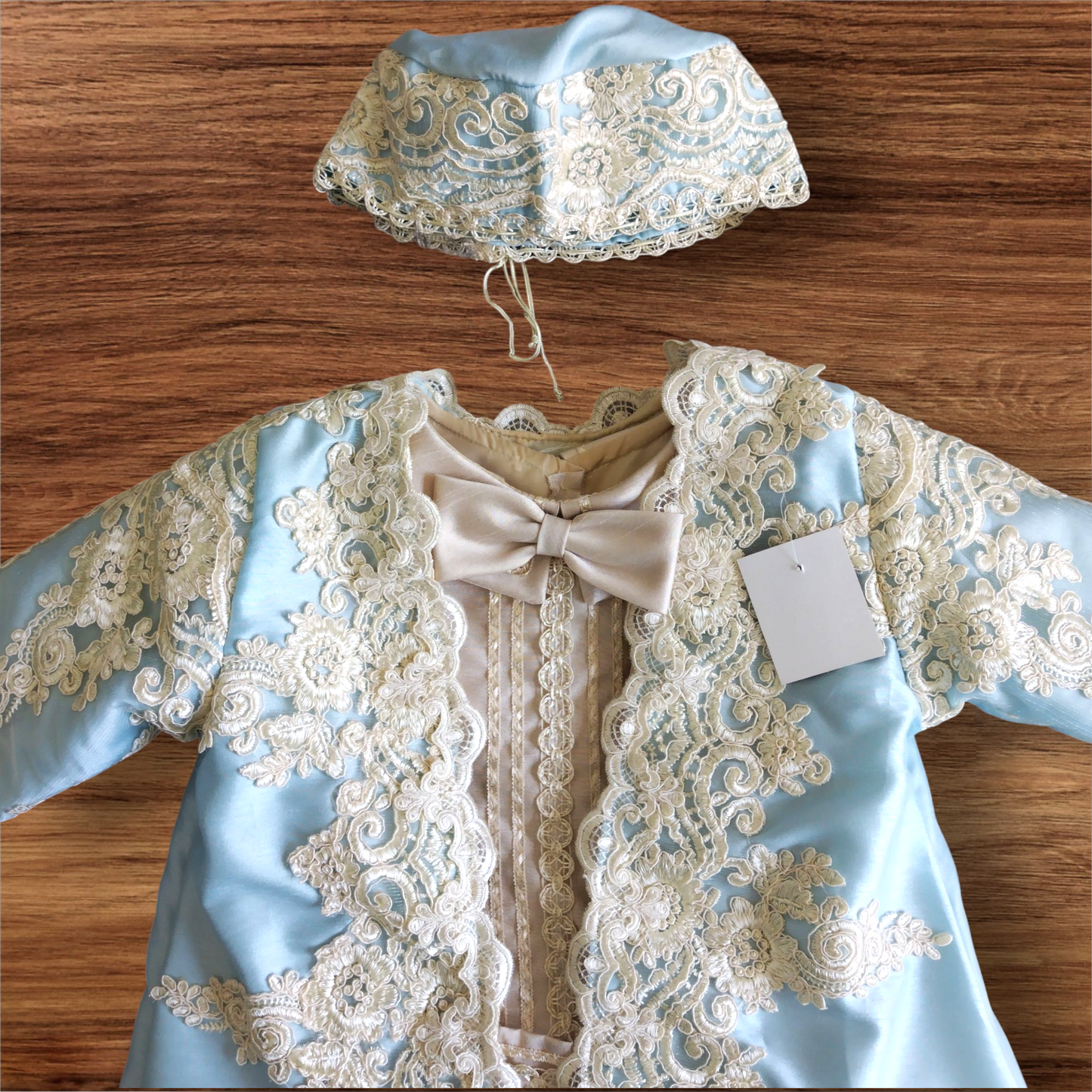 Ropón Niño Beige/Azul Príncipe T4